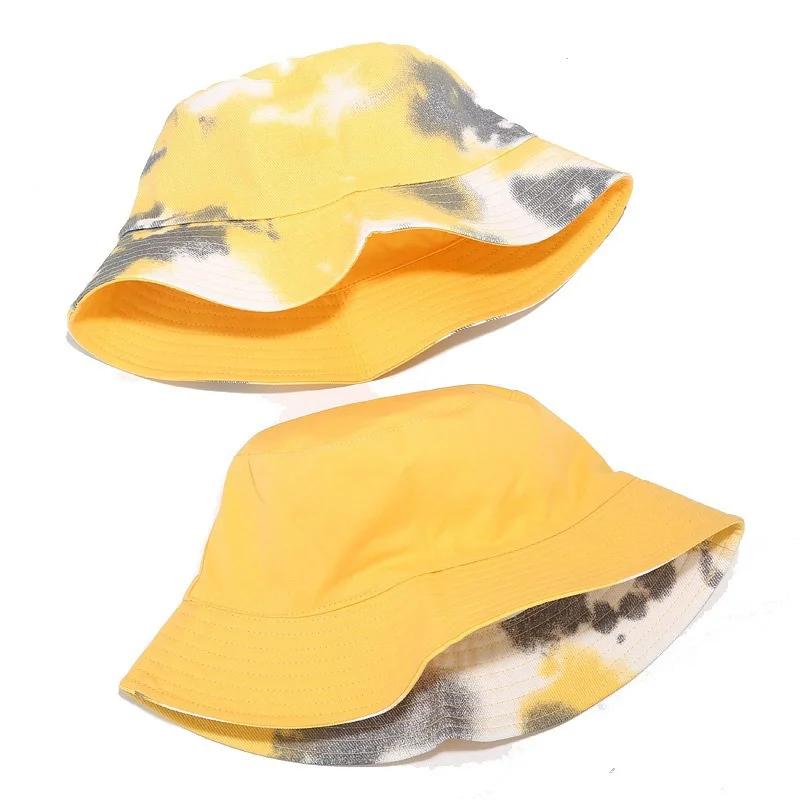 Double-sided Wearing Cap Rainbow Color Bucket Hat Men Women Sun  Reversible Fisherman  Summer Panama   Fishing Gorro