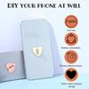 8 Pcs Phone Charm Hook, Cell Phones Charm Finger Rings Adhesive Metal Phones Finger Grip Loop Stand Heart Charms for DIY Phone Case Pad Tablet
