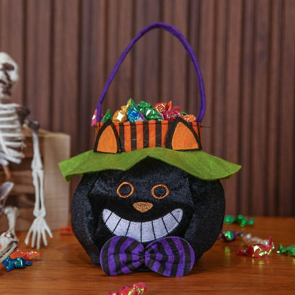 Gifts Pouch Trick or Treat Bag Non-woven Pumpkin Bag Funny Halloween Candy Drawstring Bag  Children