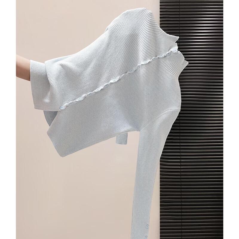 

Женский свитер с высоким воротом и застежкой на пуговицы спереди One Size