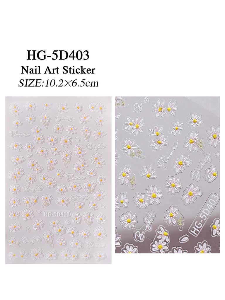 Pure Lace And Lace Nail Stickers 5d Embossed Sweet And Cool Cartoon Nail Stickers With Multiple Styles And Colors As Decorations