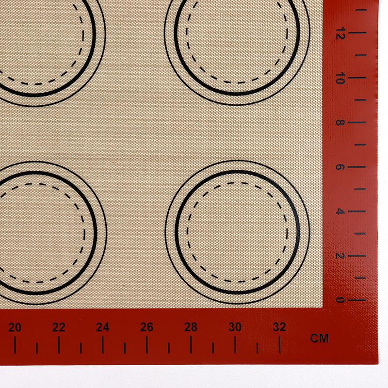 Silicone Baking Mat for Oven, Thin 0.4mm 40x30cm, Reusable Nonstick Bakeware Sheets Liner for Cookie with Measurement HPMD009