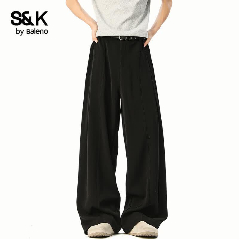 Baleno S&K Men's Ice Silk Straight-Fit Casual Trousers