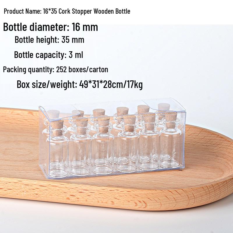 Mini Special-Shaped Glass Wishing Bottle Pendant with Cork for DIY