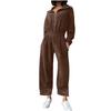 Jumpsuits For Women Fall Casual Sweatsuits Long Sleeve Zip Sweatshirts Jogger Sweatpants Romper Outfits