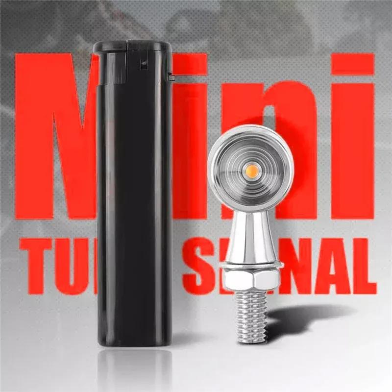 Motorcycle LED Turn Signal Light Chrome Bullet Moto Led Brake Stop Lights 8mm 12V Mini Signal Lamp For Honda Yamaha Cafe Racer