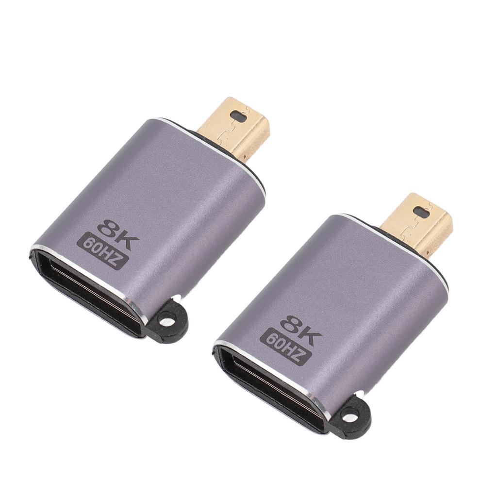 2 Stück Mini DisplayPort auf DisplayPort 1.4 Adapter 8K 60Hz 4K 144Hz Stecker auf Buchse Konverterkopf für OS X Laptop Monitor