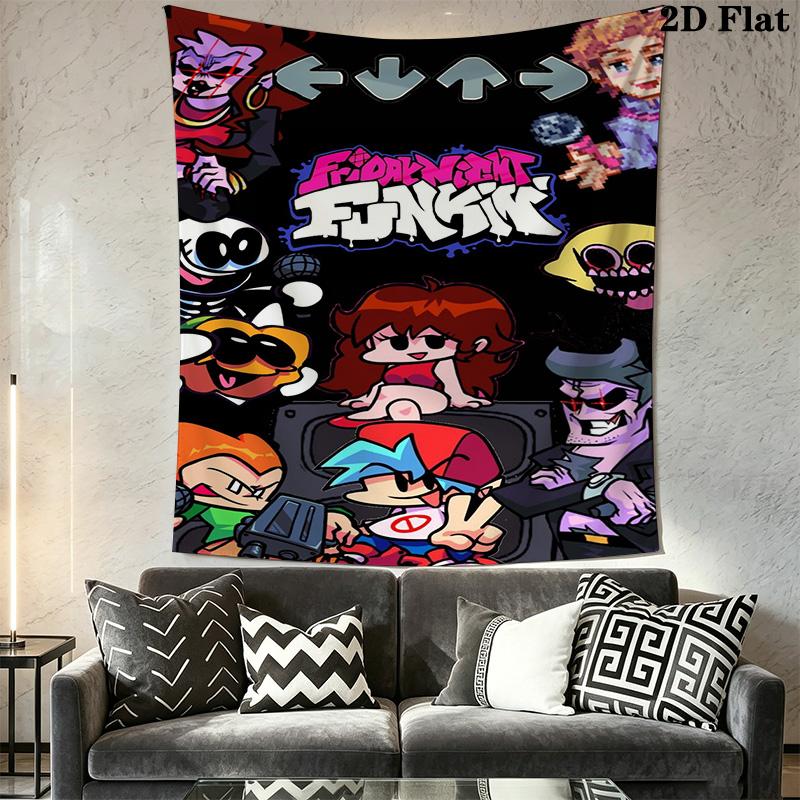 Friday Night Funkin' Pattern Home Decor Tapestry, Wall Hanging, Decorative RV Wall Cloth.XGT0914586