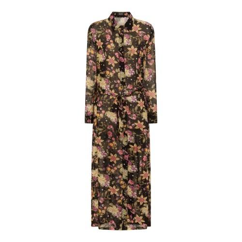 Girls On Film Womens/Ladies Black Floral Shirt Dress