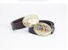 Men's Retro Full-Grain Leather Wide Belt with Ethnic Letter H Design