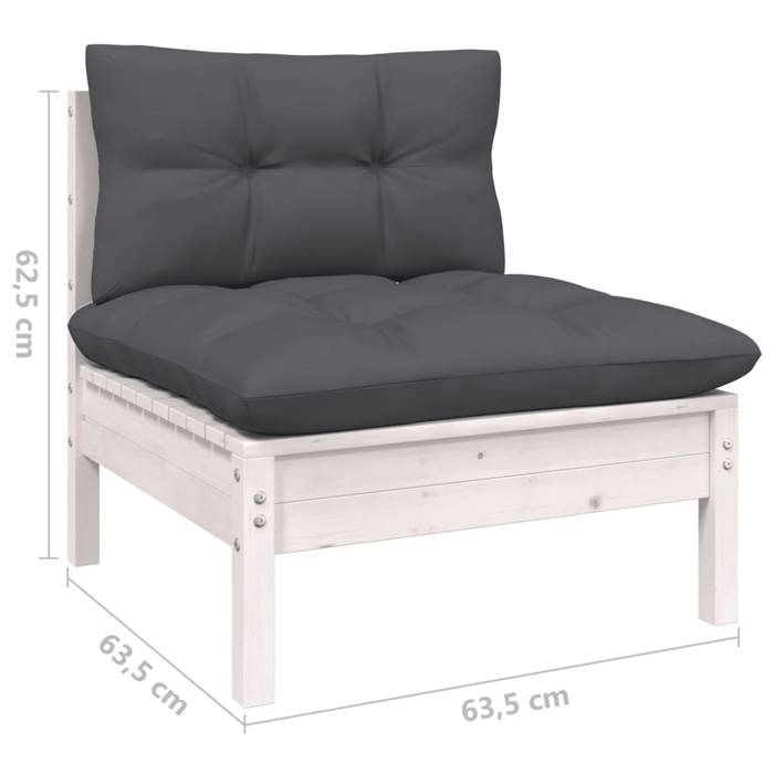 VidaXL Bois de Pin Massif Salon de Jardin 12 pcs avec Coussins Mobilier de Patio Meubles d'Extérieur Mobilier de Jardin 3096870