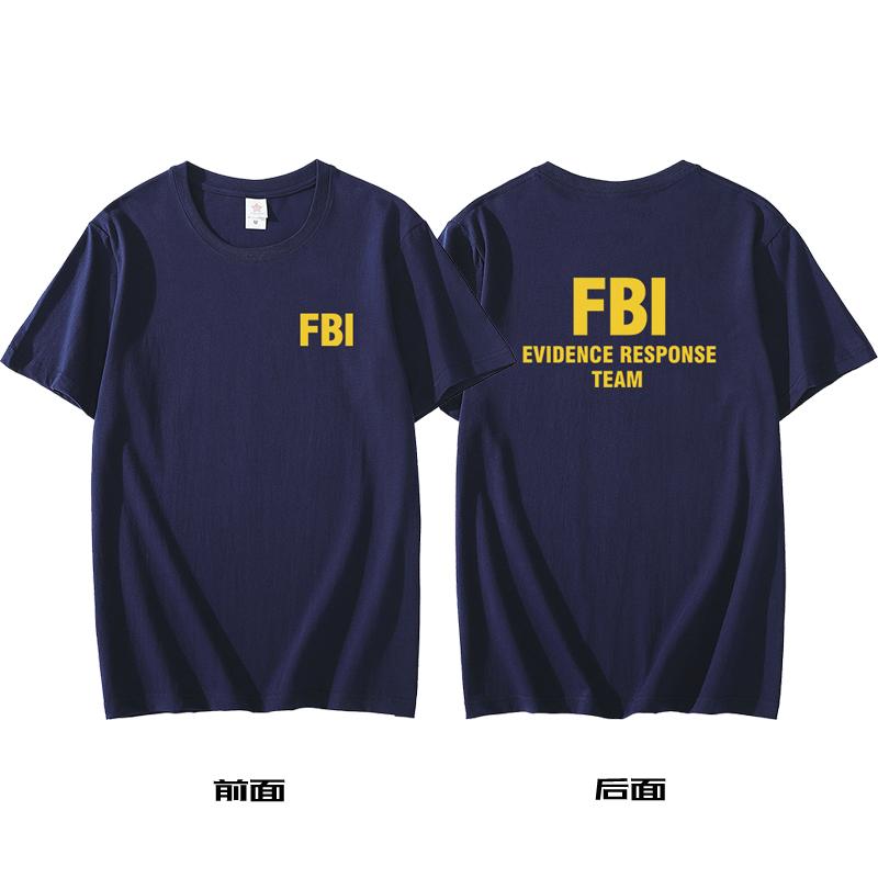 FBI FBI Agent Short-sleeved T-shirt Men's Cotton Casual Half-sleeved American Army Police Fan Clothes Summer