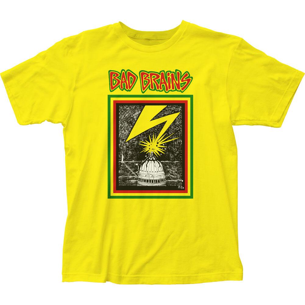 26 Bad Brains Capitol T Shirt Mens Licensed Rock N Roll Music Band Retro Tee Yellow Unisex T-Shirt XL