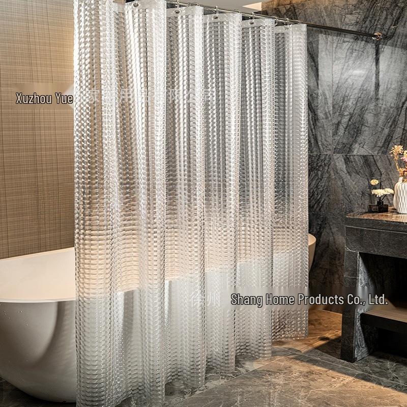 PEVA Waterproof Anti-Mold Transparent Bathroom Shower Curtain with Magnets