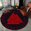 Viking Valknut Yggdrasil Tree of Life Rug Round Carpet 80cm Chair Non-slip Floor Mat Crawling For Kids Living Room Decor