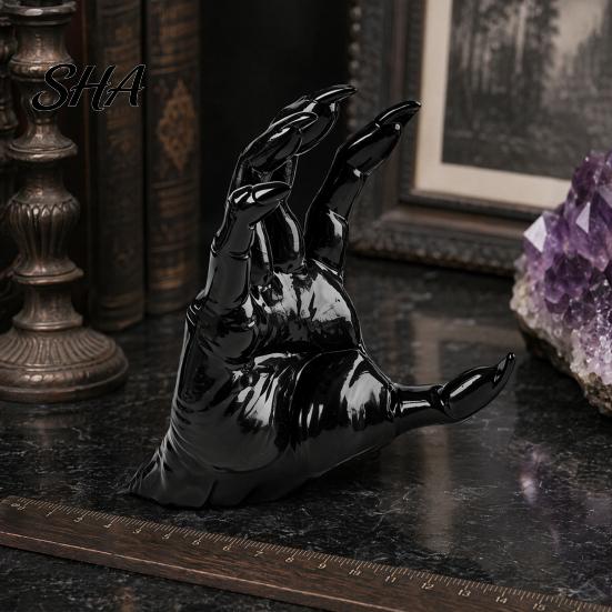 Black Matte Halloween Claws Decoration, Wall Mounted Creepy Hands, Spooky Claw Ornament, Gothic Photo Props Prop for Haunted House Party, Dark
