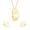 Geometric Round Steel Bead Earrings And Necklace Set Fashion Women Jewelry