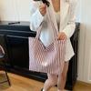 Korean Striped Shoulder Bag Large-Capacity Versatile Casual Tote Bag For Women