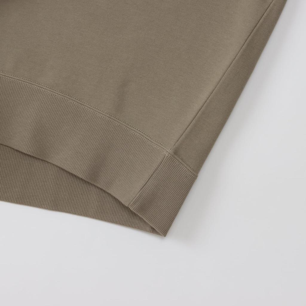 Champion Half Zip Long Sleeve with Embroidered Greige Men's Sweatshirt, Logo, C3-B020,