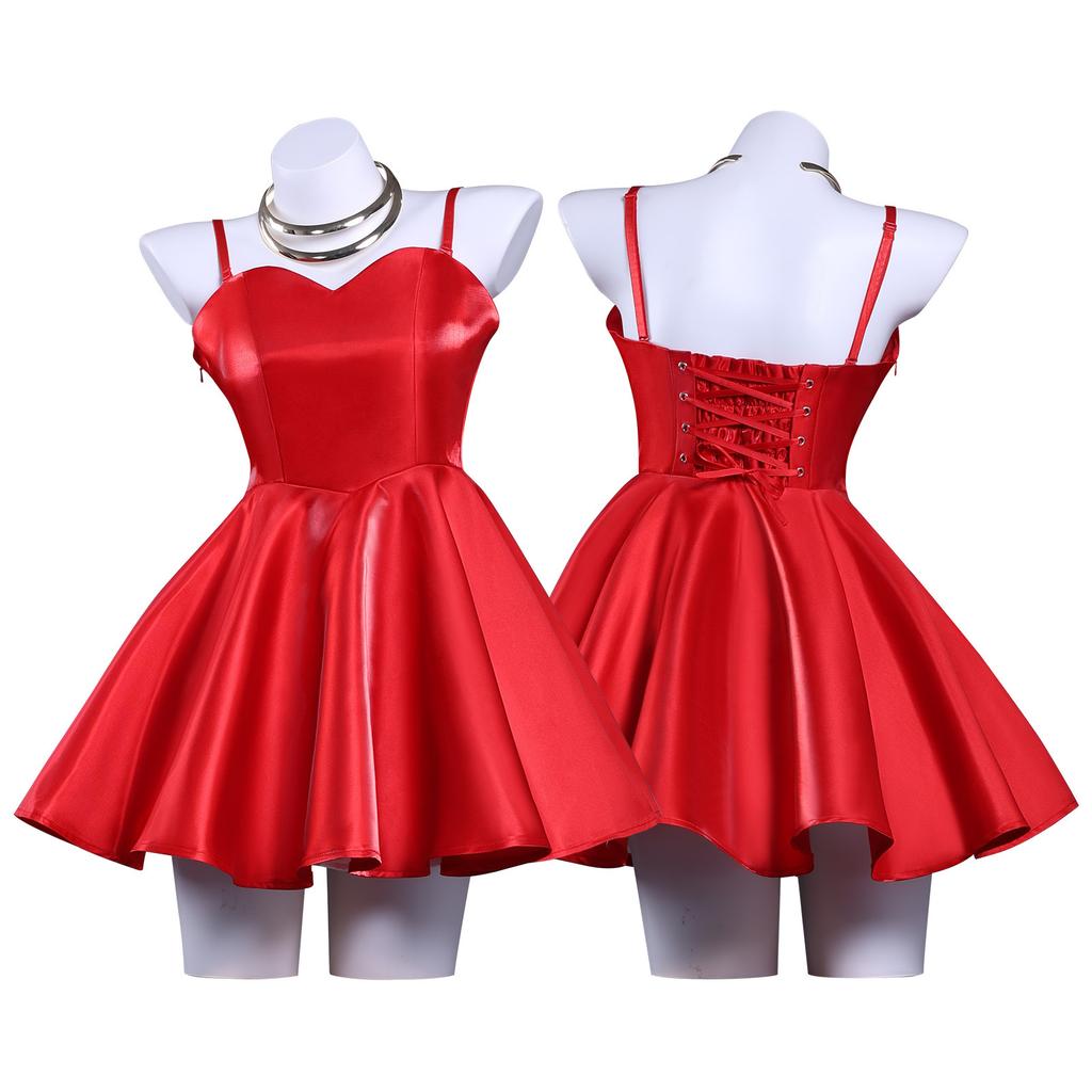 New PANTY & STOCKING with GARTERBELT Cosplay Costume Panty Anarchy Red Camisole Dress