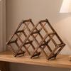 Foldable Wine Rack Freestanding Wooden Compact for Sideboard