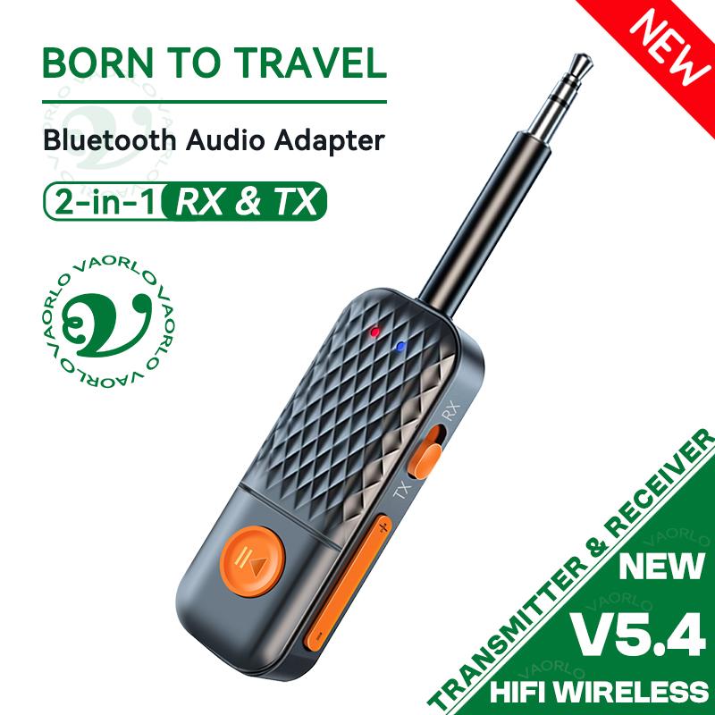 2 In 1 Bluetooth 5.4 Audio Transmitter Receiver 3.5mm AUX Jack Airplane Wireless Adapter Mic For TV Car Kit Speaker PC Headphone