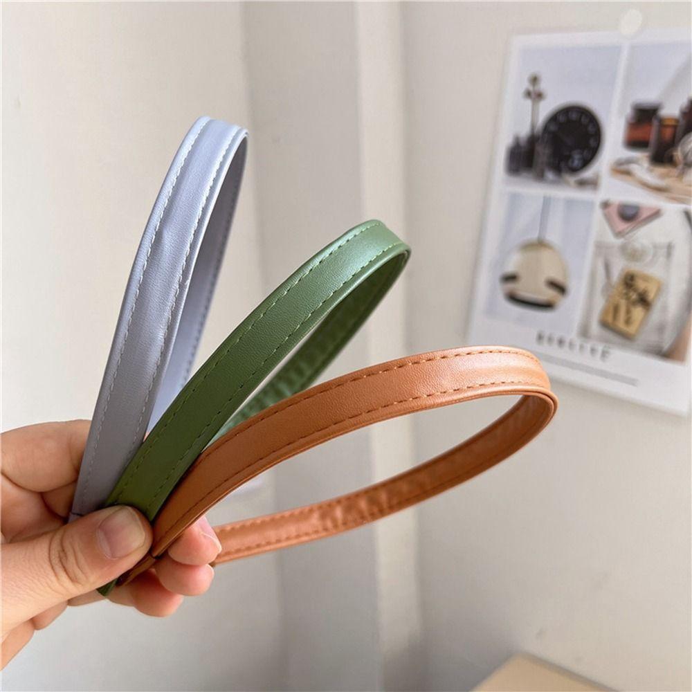 

Hairpin Gilrl Headband Hair Band PU Leather Headband Korean Style Headwear Female Hair Accessories