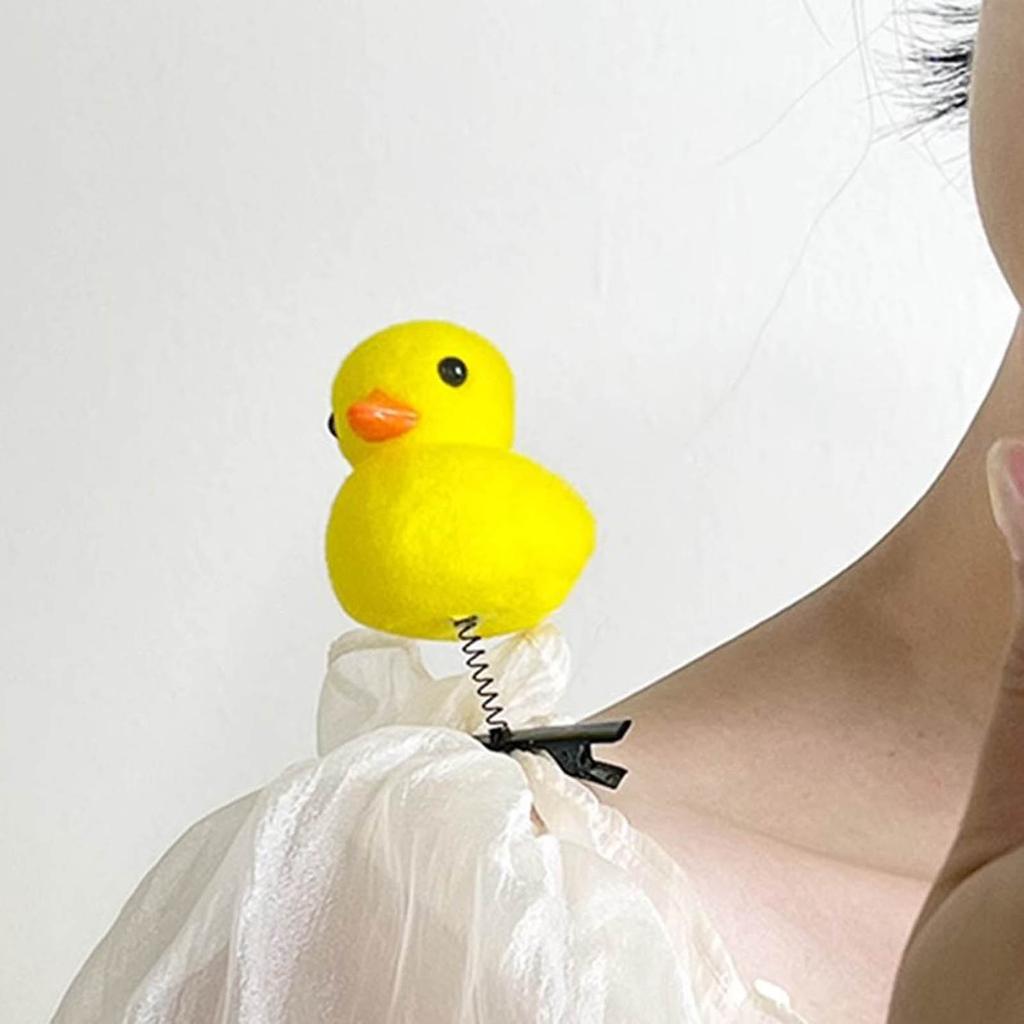 Set of 10 Little Yellow Duck Hairpin 3D Headset Clip Cute Hairpins Fashionable DIY Duckbill Clip for Headwear Enthusiast