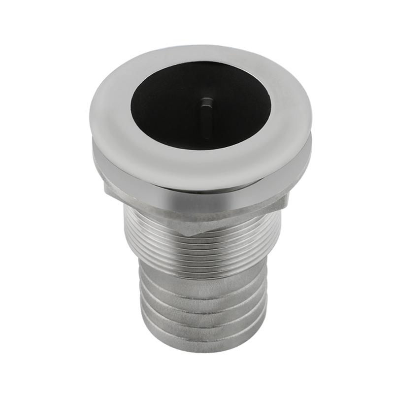Marine 316 Stainless Steel Thru Hull Fitting Connector Half Thread Water Outlet Boat Bilge Drain Hose Fitting