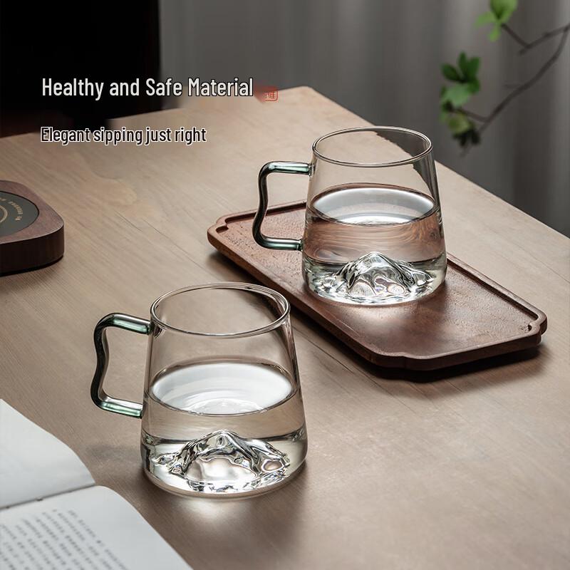 High Borosilicate Glass Tea Cup with Wooden Handle