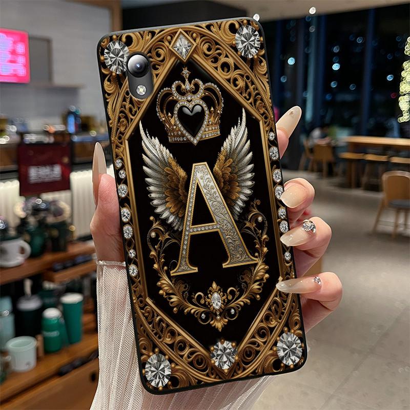 

Phone Case For ZTE Blade A3 2019/L8/A3 Plus/A31 Lite/Optus X Start 2 Soft Black Silicone Cover Initial Letters Protective Casing Optus X Start 2