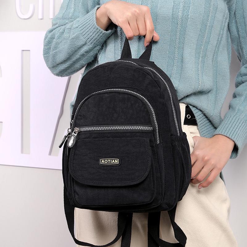 Lightweight Small Canvas Backpack for Middle-aged and Elderly Women