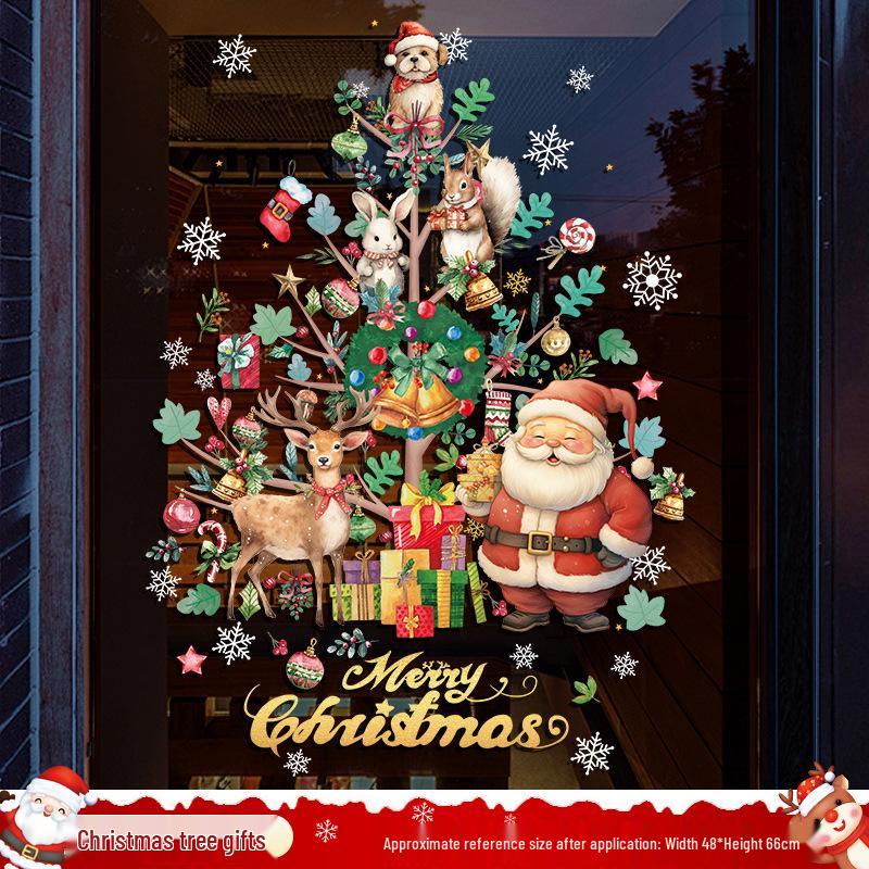 Santa Claus Christmas Window Cling Stickers for Tree and Scene Decoration