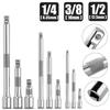 Professional Drive Extension Set 1/4" 3/8" 1/2" Ratchet Wrench Socket Extender  Hand Tool