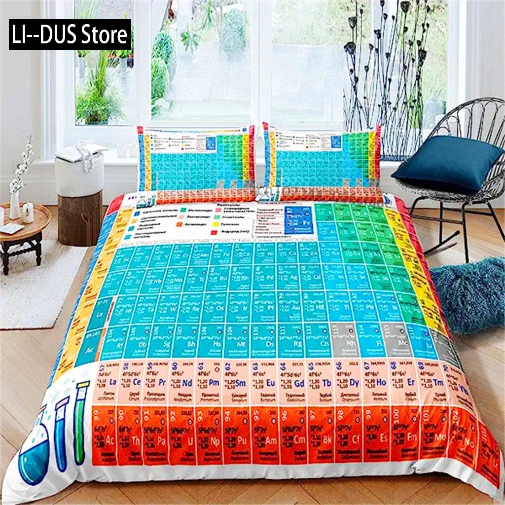 

Comforter Science Periodic Table Of Elements Bedding Set Chemistry Lovers Learning Image Kids Teens Bedroom Decor Blue Purple Comforter (quilt)-EU Single(135*200cm)3pcs