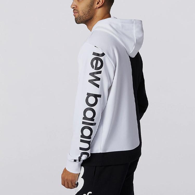 New Balance Splice Logo Hoodie Asia Sizing 'White Black' Men's MT11511-BM