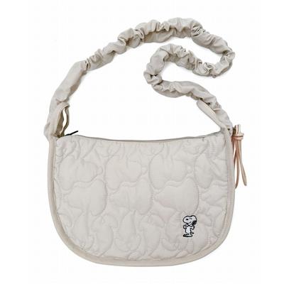 8403 Καπιτονέ Τσάντα Ώμου Snoopy IP Deli Quilt Peanuts [Routeto] Κομμένη με Κόφτη (03 Γκρι)