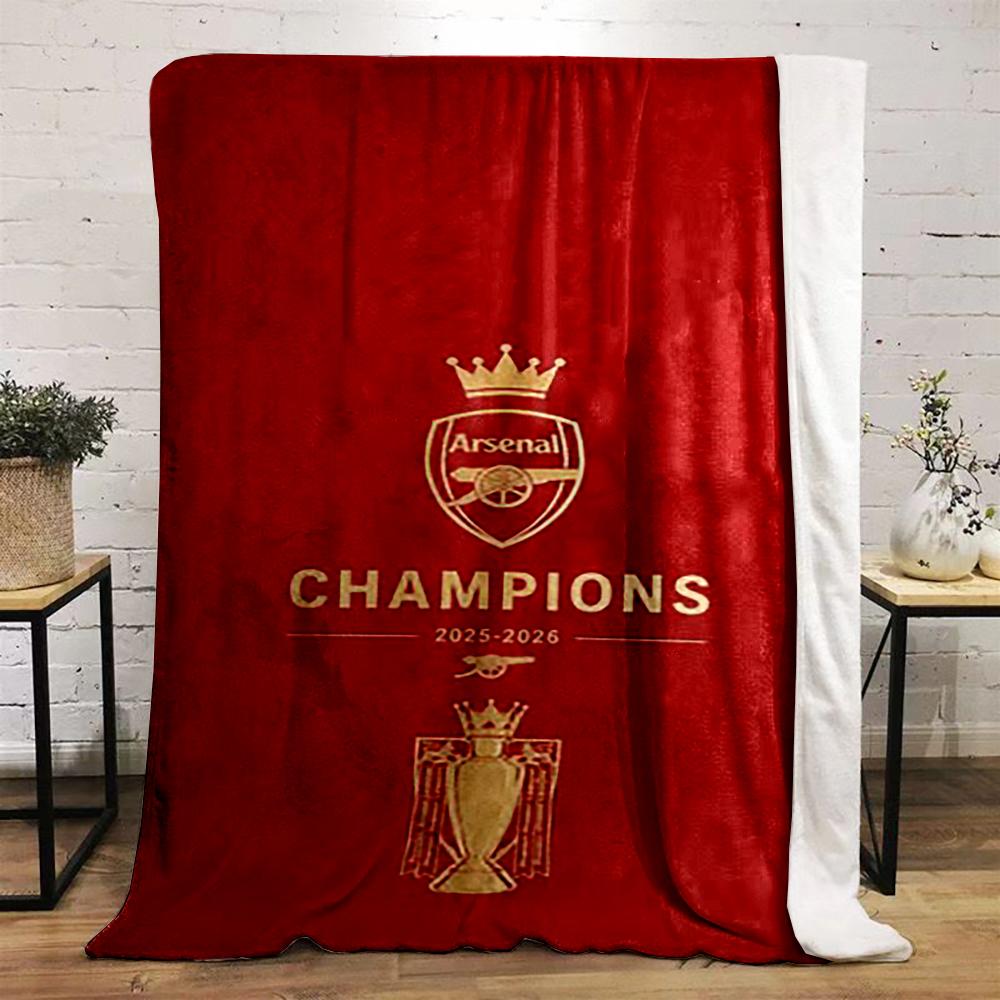 Arsenal Champions Bedroom Blanket Design Printed Flannel Blanket for Bedroom, Living Room, Sofa, and Nap