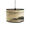 New Bamboo Lampshade Printing Antique Plant Painting Abstract Lampshade Room Hotel Home Stay Decorative Lamp Bamboo Handicraft