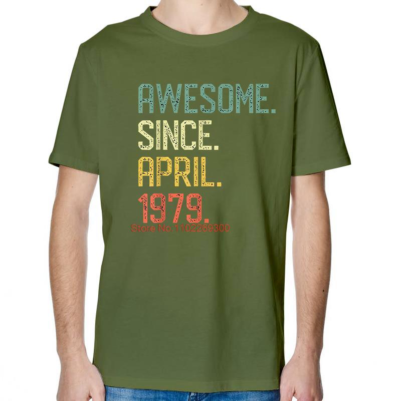 Birthday Gift For Who April Born In 1979 Vintage Graphic T Shirts Tees Tops Summer Cotton Short Sleeve TShirts Print T Shirt