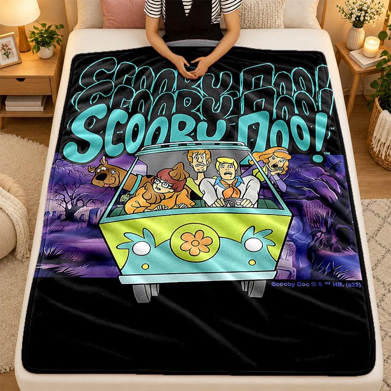 Flannel BlanketScooby Doo Warm Soft Throw Blanket for Indoor Sofa Bed Living Room Use