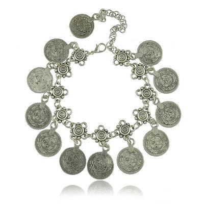 Cikánská móda Bohémské náramky pro ženy Etnické Maxi Vintage šperky Mince Střapec Přívěsek Plážové Boho náramky