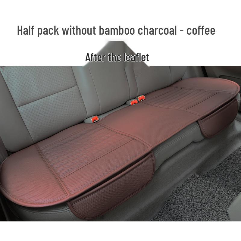 Bamboo Charcoal Leather Car Seat Cushion Set, Three-Piece, No Backrest, All-Season Interior Kit