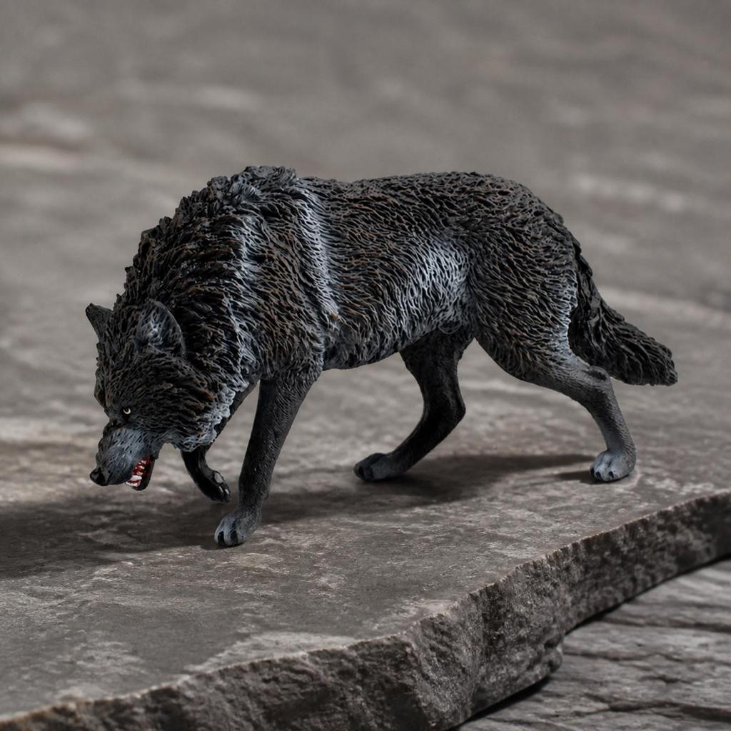 Standing Wolf Animal Model Sturdy for Imaginative Play, Kids