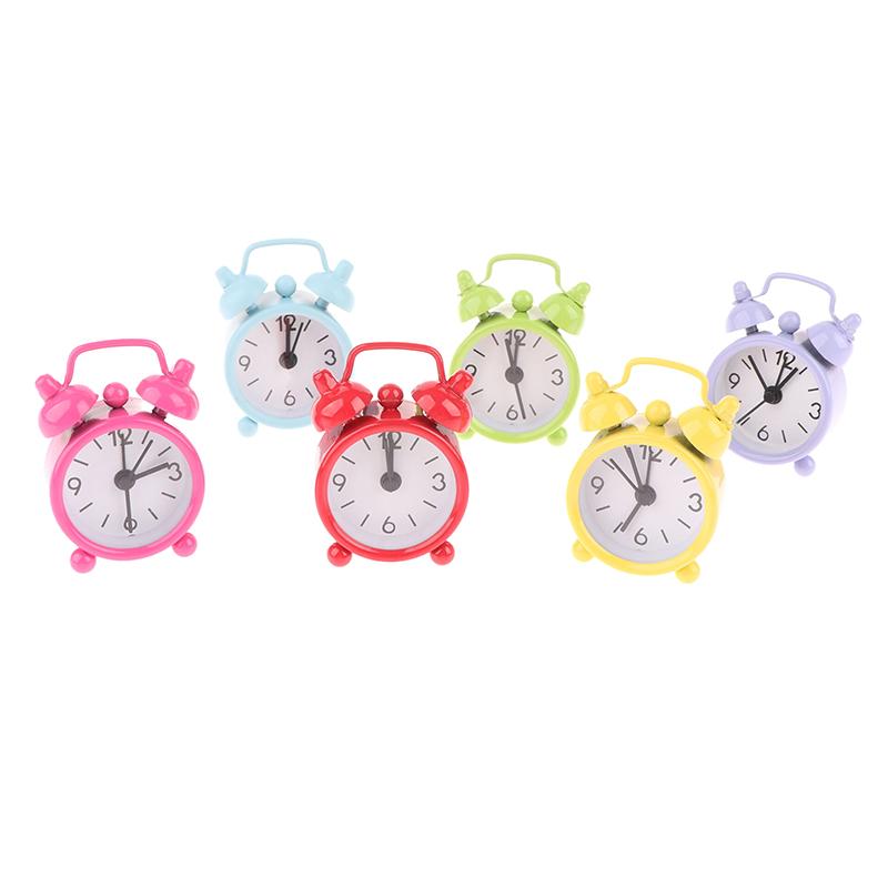 1Pc Creative Quartz Round Alarm Clock 4Cm Mini Metal Small Alarm Clock Portable Desktop Home Decoration