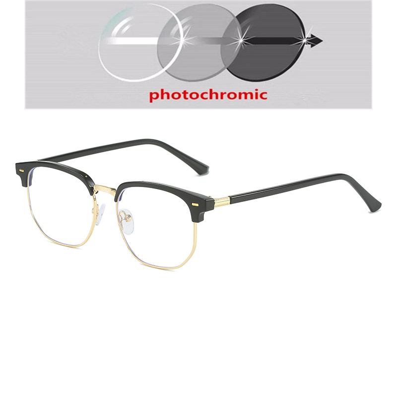 Eyebrow Frame Student Myopia Eyeglasses Finished Women Men Half Frame Square Short-sight Eyewear Prescription 0 -0.5 -0.75 To -6.0
