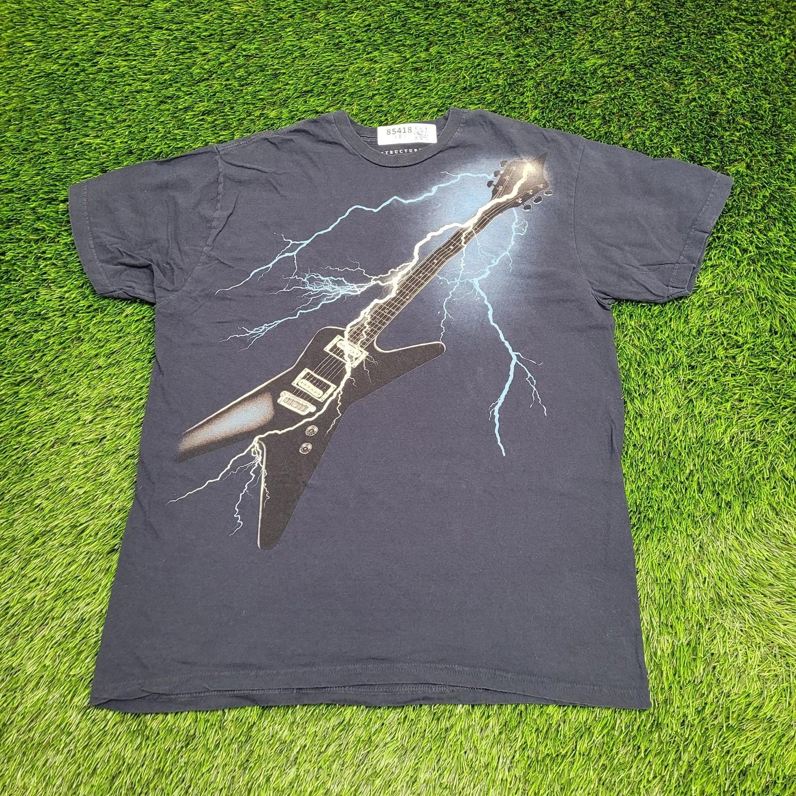 

Electric Guitar Lightning Shirt M/L 21x27 Navy-Blue XL