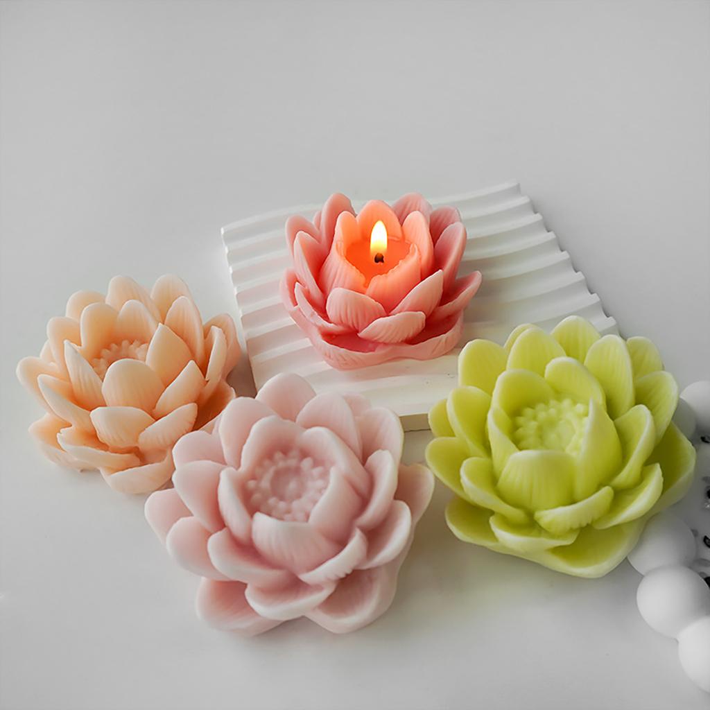 Statue Moulds Crafts Mold Silicone Candle Mold Lotusflower Shape Handmade Craft Mold Silicone Ornament Molds for Statue