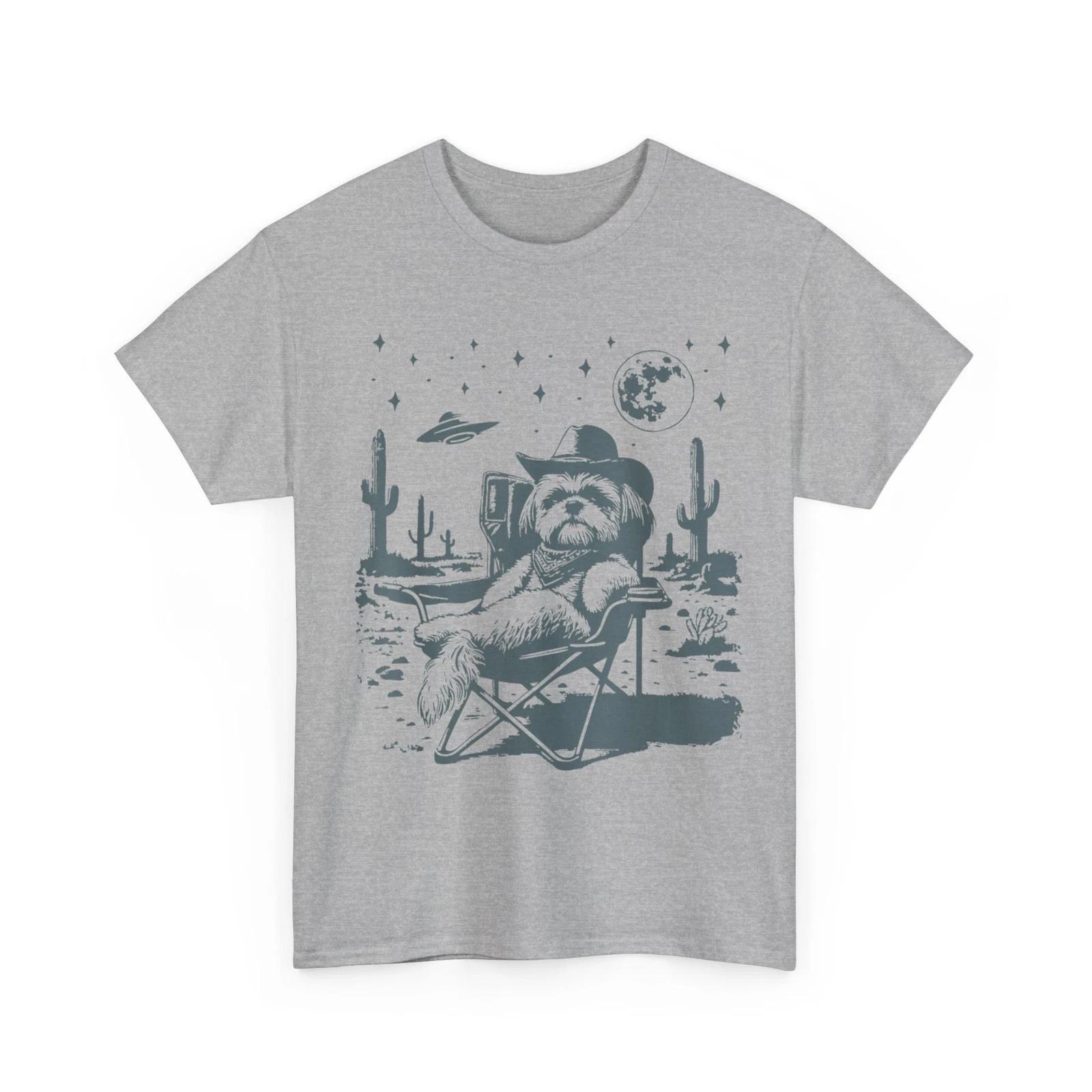 Vintage Shih Tzu Cowboys UFO Western T-Shirt S