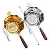 Portable Octagonal Lotus Leaf Cloud Tea Strainer Fine Mesh Alloy Tea Filter Chinese Traditional Vintage Tea Separator Tea Room